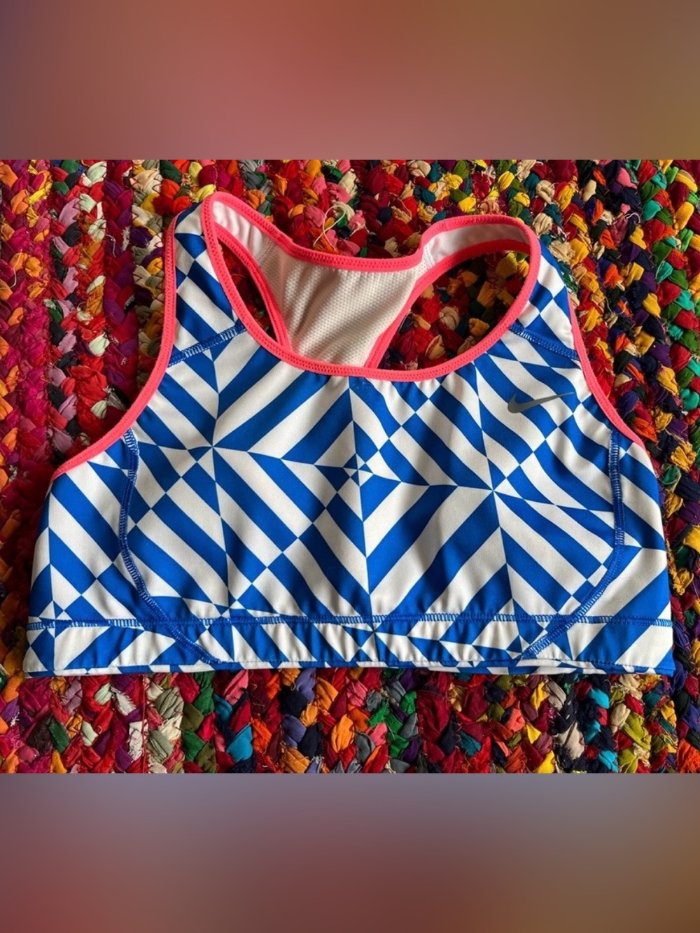 NIKE FUNKY BRIGHT PATTERN SPORTS BRA